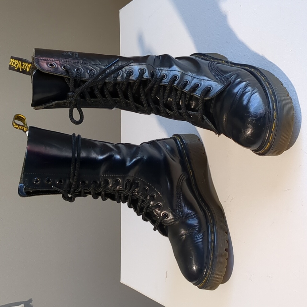 OG Dr. Martens AirWair Smooth Shined All Black Classic Tall Boot